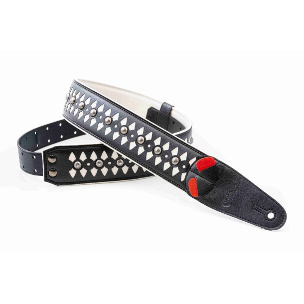 RightOn! Armour White Guitar Strap